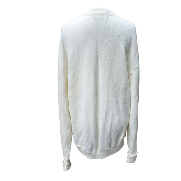 Vintage McBriar Cream V-neck Acrylic Blank Varsity Cardigan Sweater Sz Large NWT - Picture 7 of 13
